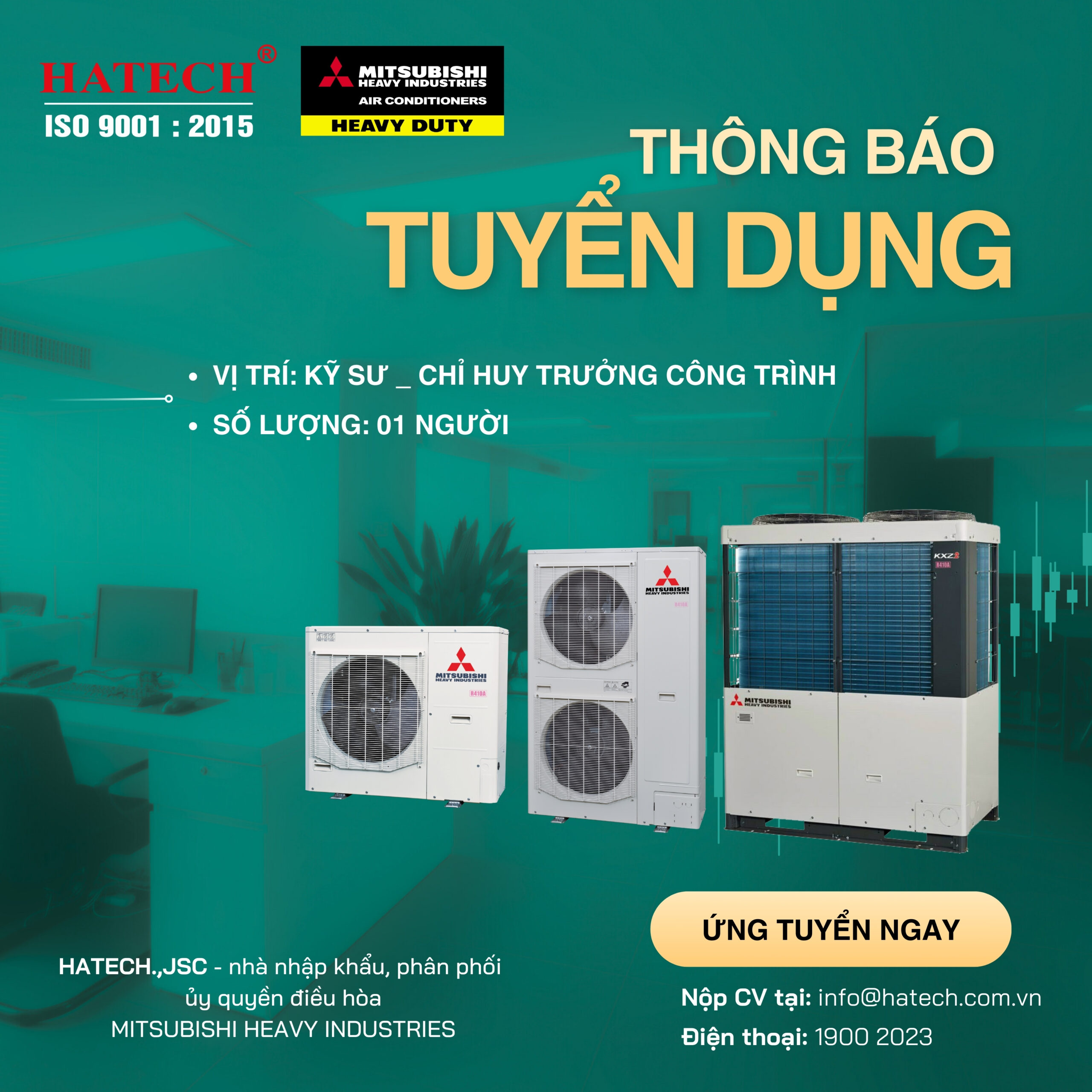 Tuyển dụng: Kỹ sư_Chỉ huy trưởng công trình/ Số lượng: 01 người